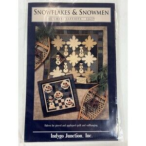 Indygo Junction Snowflakes & Snowmen Quilting Pattern Cheri Saffiote IJ639 Uncut